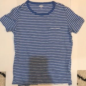 Old Navy Blue Striped Boyfriend Tee